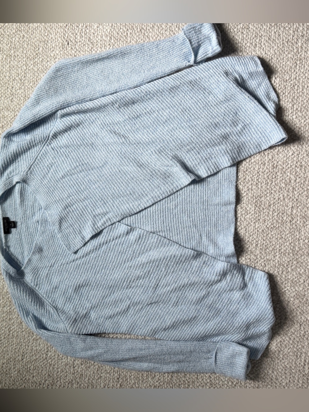 Ann Taylor Factory Light Blue Women's Open-Front Knit Sweater